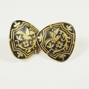 Vintage | Grey and Gold tone bird earrings